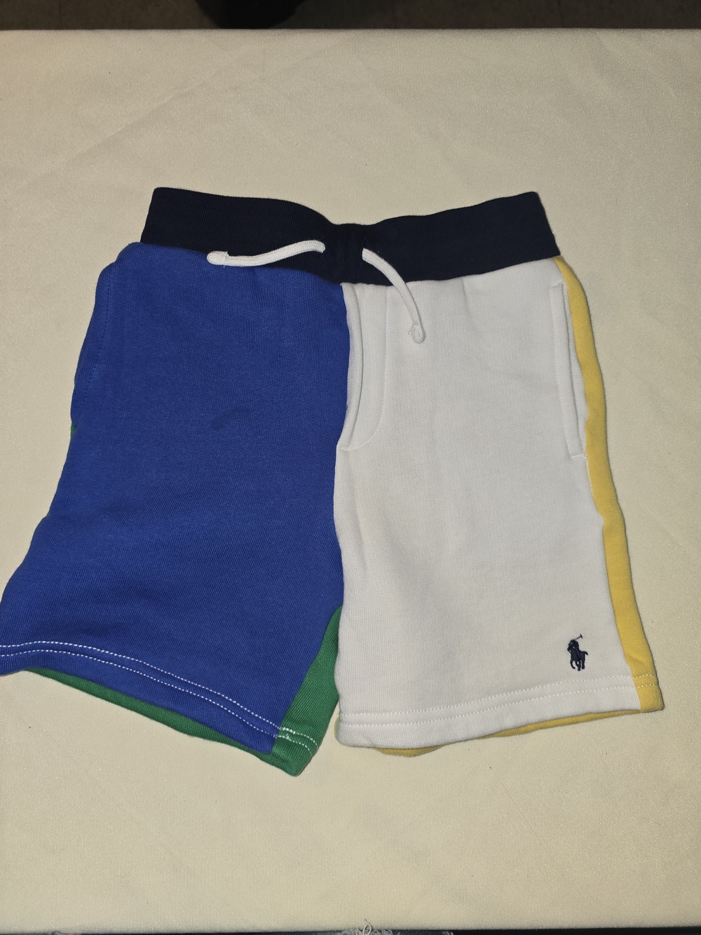Polo by Ralph Lauren Blue, White & Yellow Colorblock Kids Shorts